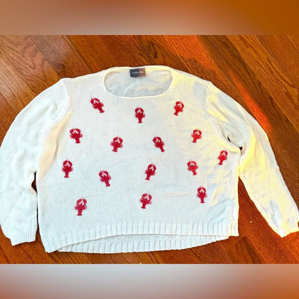WOODEN SHIPS LOBSTER PRINT SWEATER M